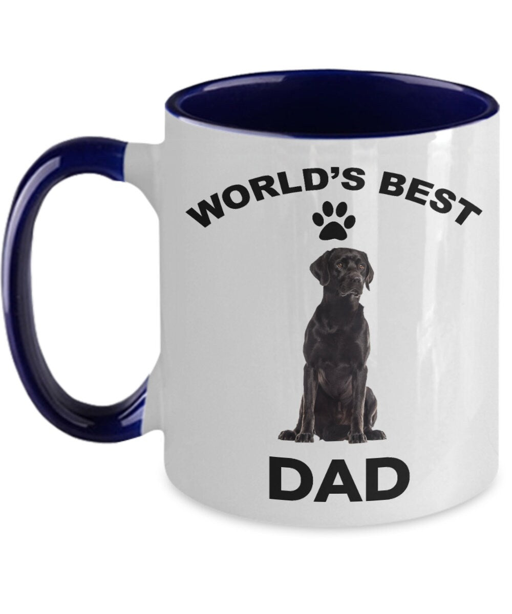 Black Labrador Retriever Best Dad Coffee Mug - Mallard Moon Gift Shop