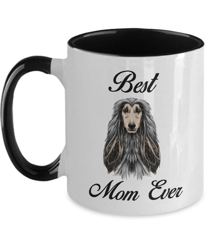 Best afghan hound mom ever two toned coffee mugs - Mallard Moon Gift Shop
