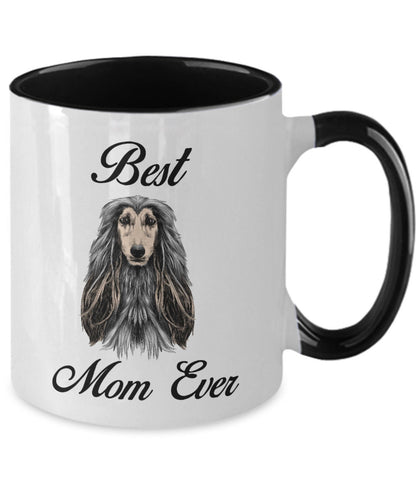 Best afghan hound mom ever two toned coffee mugs - Mallard Moon Gift Shop
