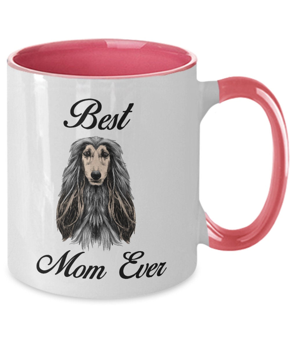 Best afghan hound mom ever two toned coffee mugs - Mallard Moon Gift Shop