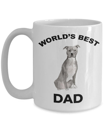 American Staffordshire Terrier Best Dog Dad Coffee Mug - Mallard Moon Gift Shop