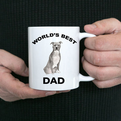 American Staffordshire Terrier Best Dog Dad Coffee Mug - Mallard Moon Gift Shop