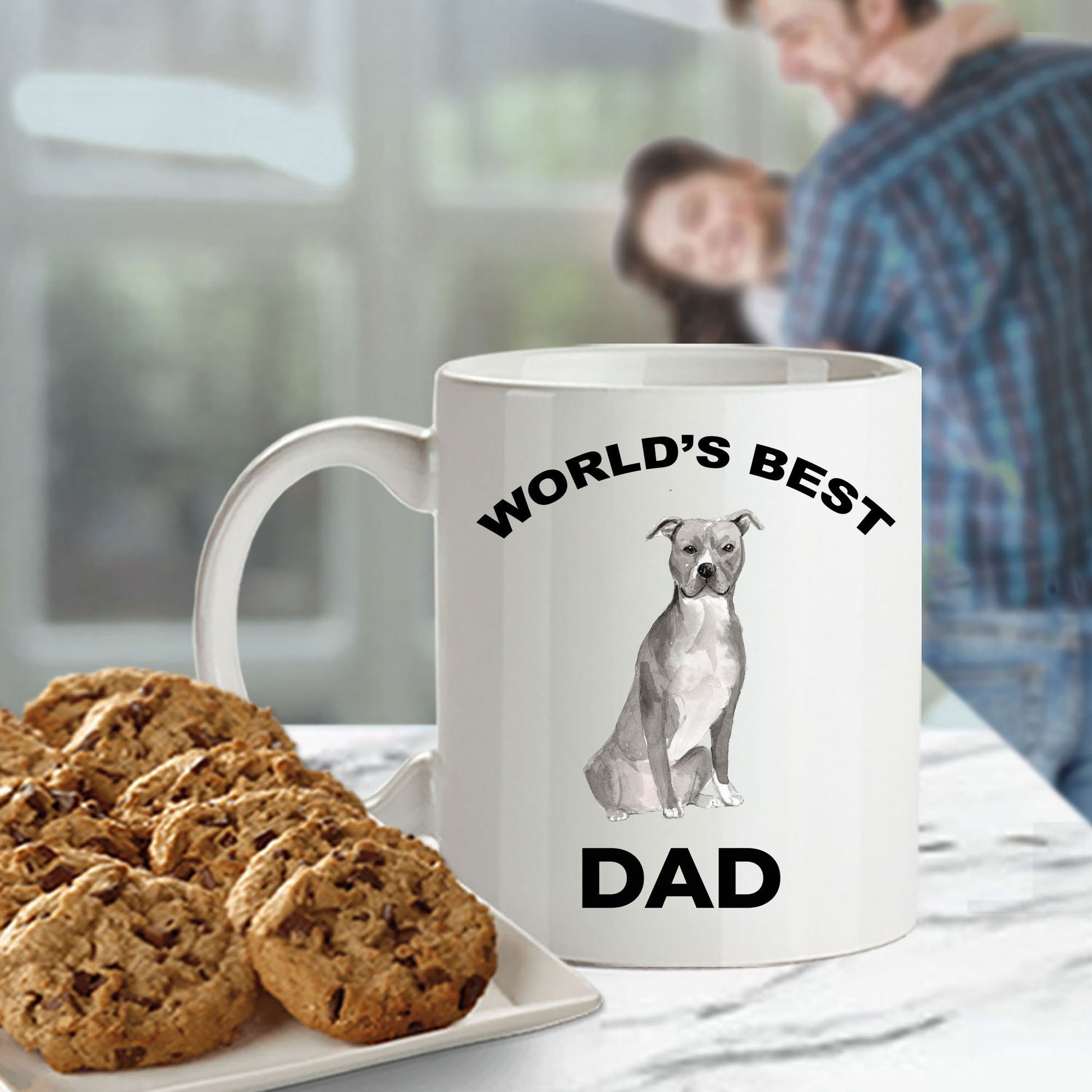 American Staffordshire Terrier Best Dog Dad Coffee Mug - Mallard Moon Gift Shop