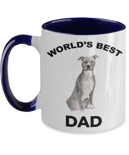 American Staffordshire Terrier Best Dog Dad Coffee Mug - Mallard Moon Gift Shop