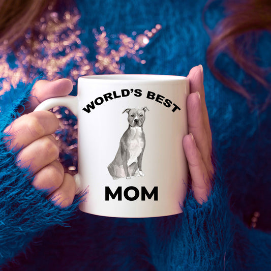 American Staffordshire Terrier Best Dog Mom coffee mug - Mallard Moon Gift Shop