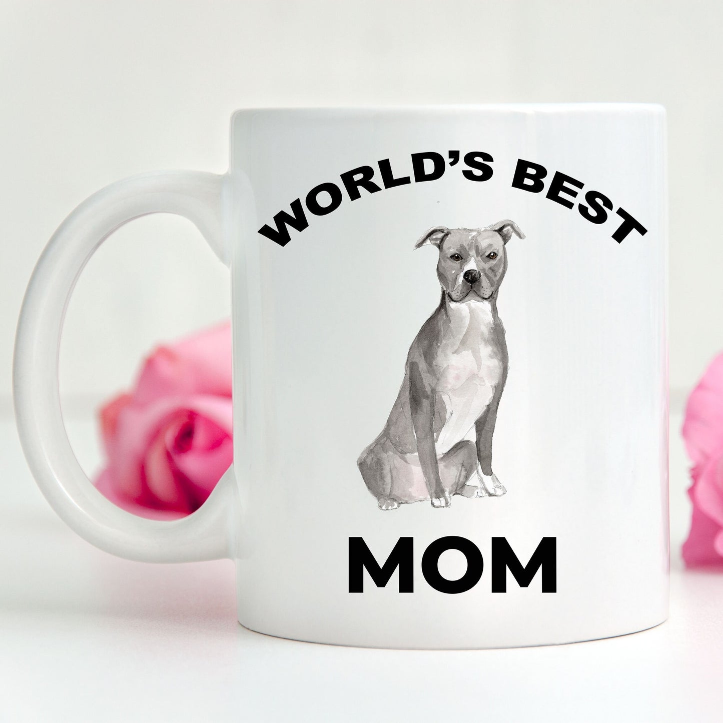 American Staffordshire Terrier Best Dog Mom coffee mug - Mallard Moon Gift Shop