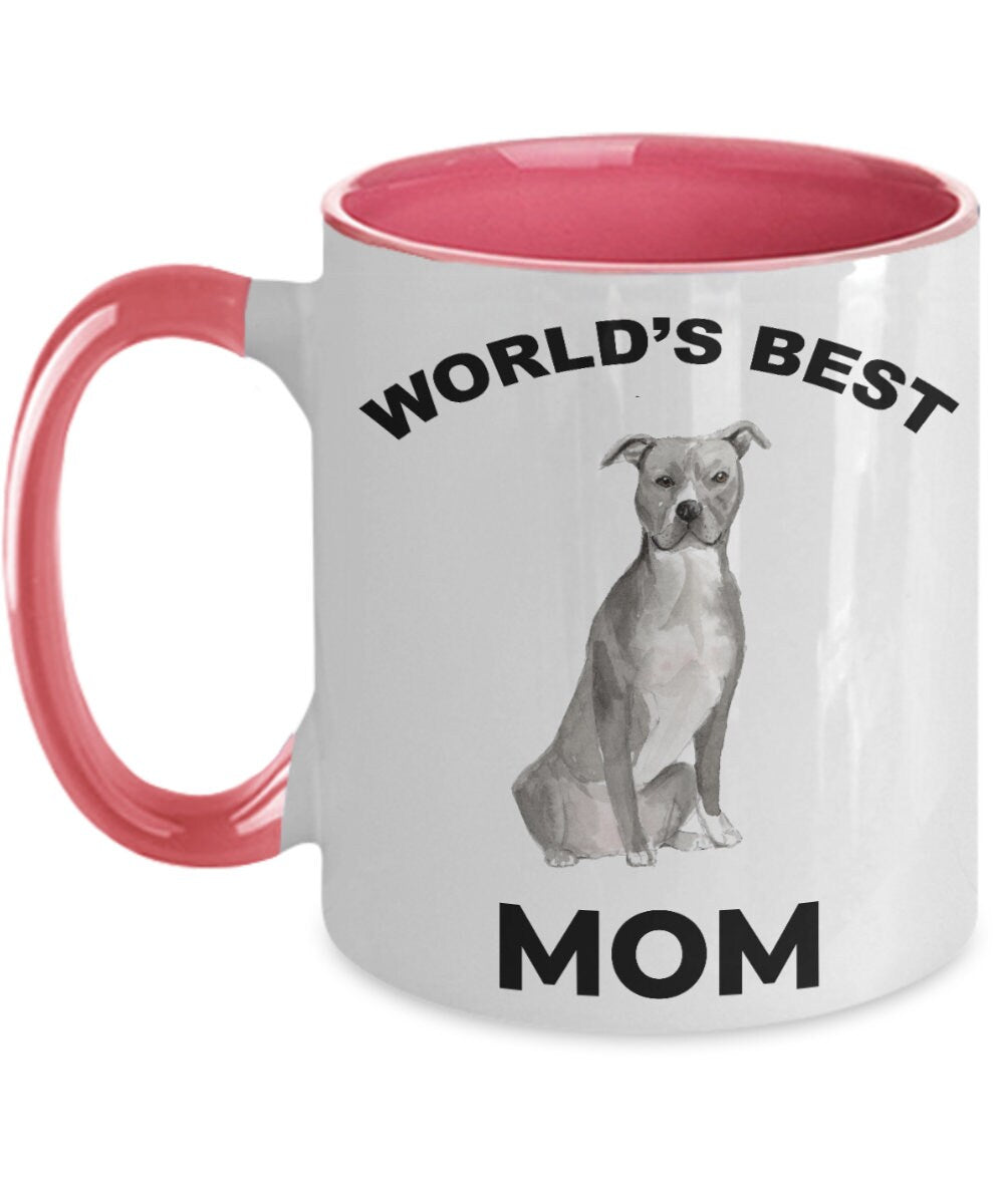 American Staffordshire Terrier Best Dog Mom coffee mug - Mallard Moon Gift Shop