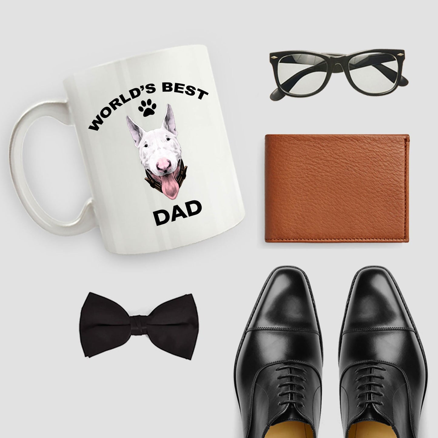 Bull terrier dog dad coffee mug - Mallard Moon Gift Shop
