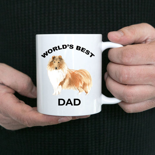 Collie Dog best Dad coffee mug - Mallard Moon Gift Shop