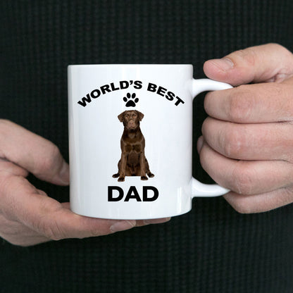 Chocolate Labrador Retriever Best Dad coffee mug - Mallard Moon Gift Shop