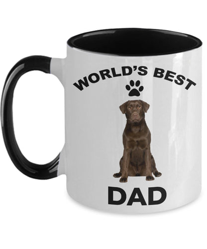 Chocolate Labrador Retriever Best Dad coffee mug - Mallard Moon Gift Shop
