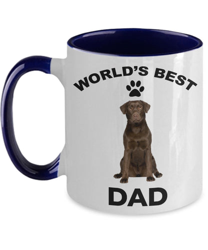 Chocolate Labrador Retriever Best Dad coffee mug - Mallard Moon Gift Shop