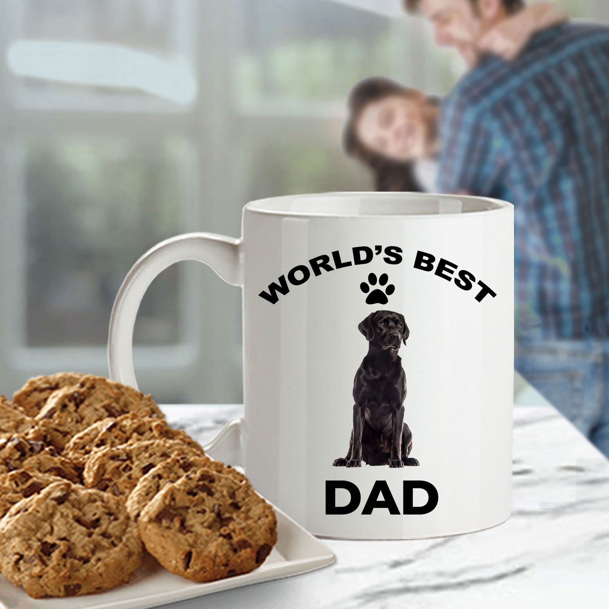 Black Labrador Retriever Best Dad Coffee Mug - Mallard Moon Gift Shop