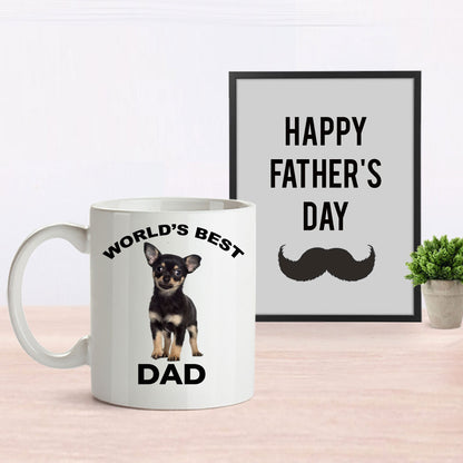 Chihuahua Puppy Best Dad mug - black and tan - Mallard Moon Gift Shop