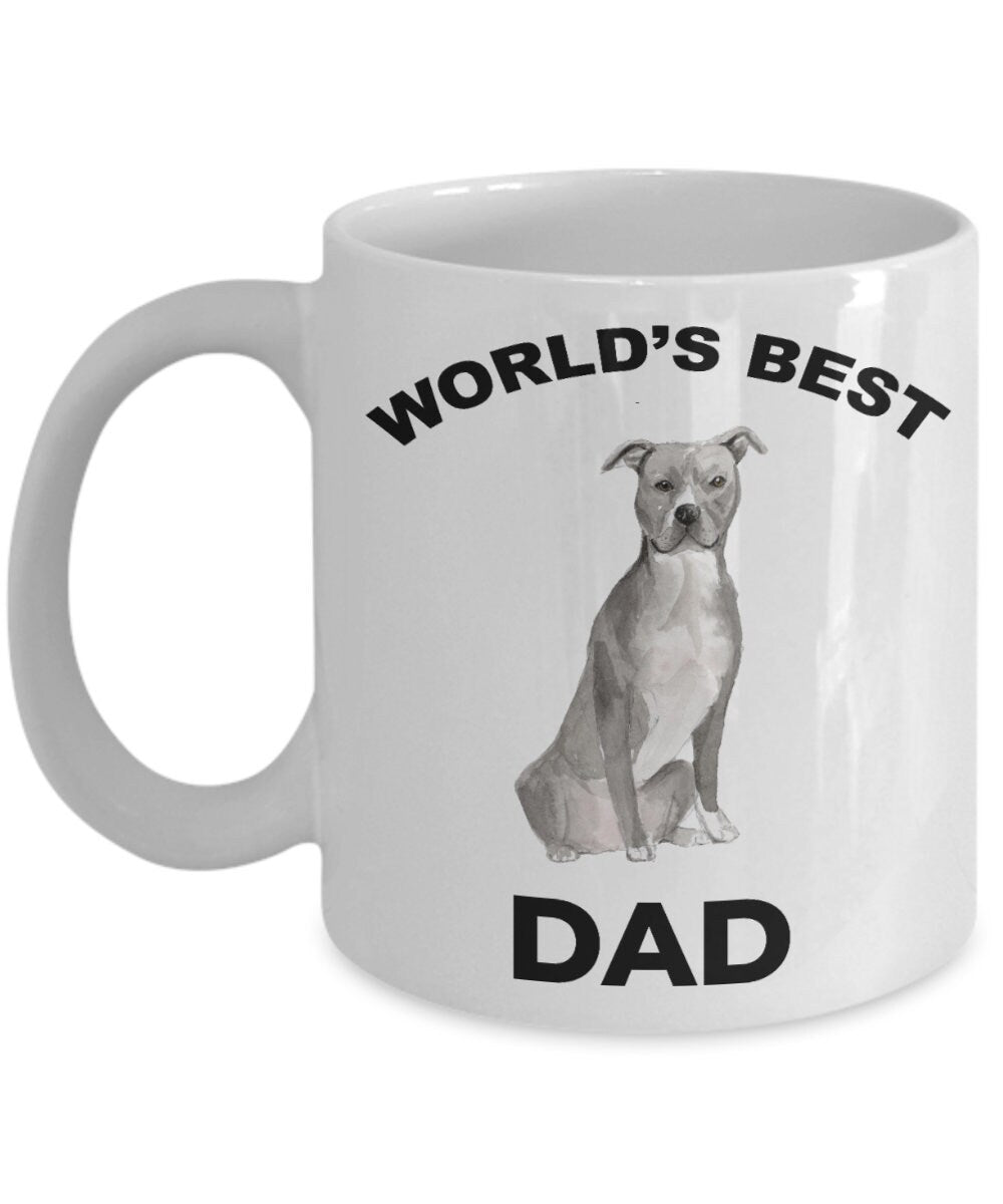 American Staffordshire Terrier Best Dog Dad Coffee Mug - Mallard Moon Gift Shop