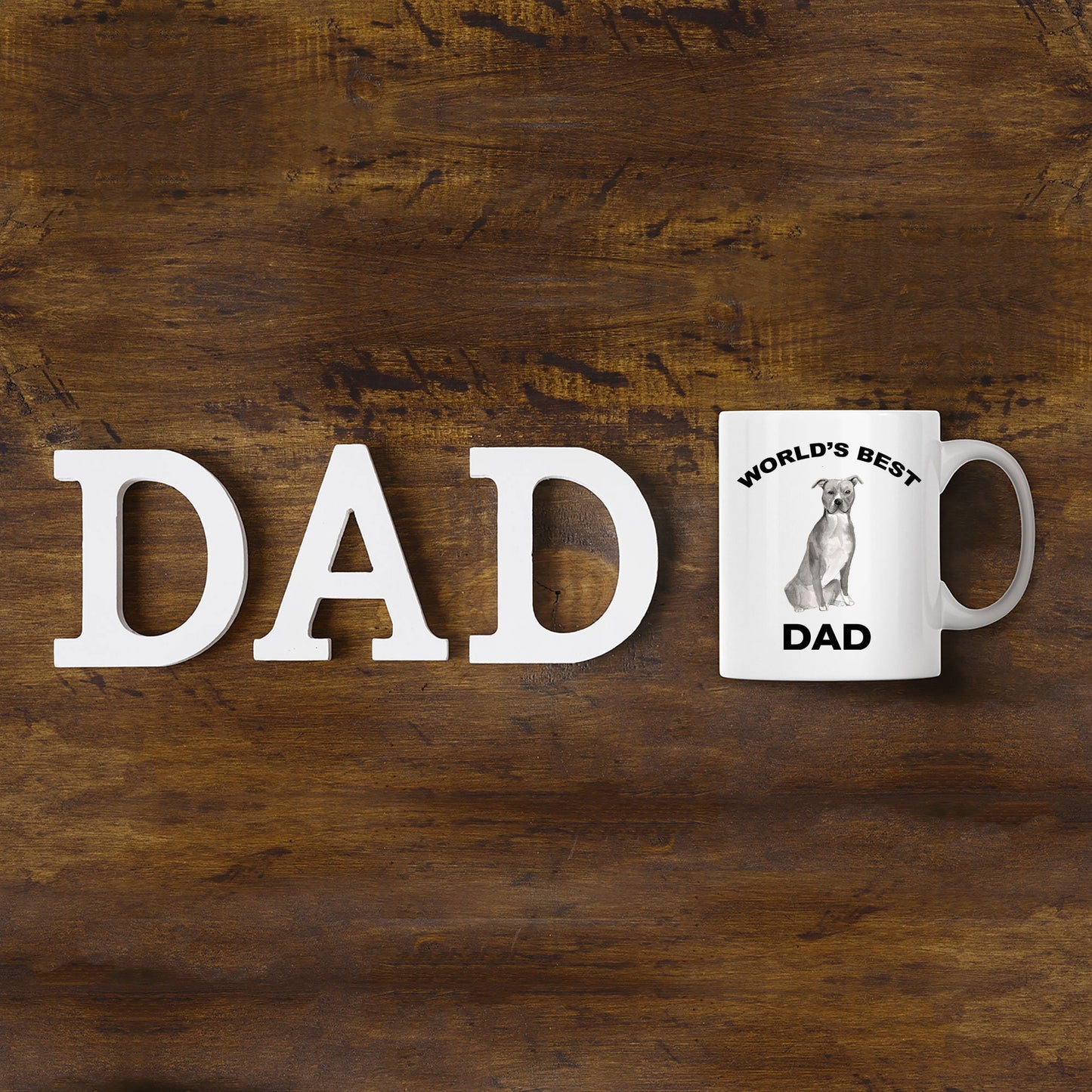 American Staffordshire Terrier Best Dog Dad Coffee Mug - Mallard Moon Gift Shop