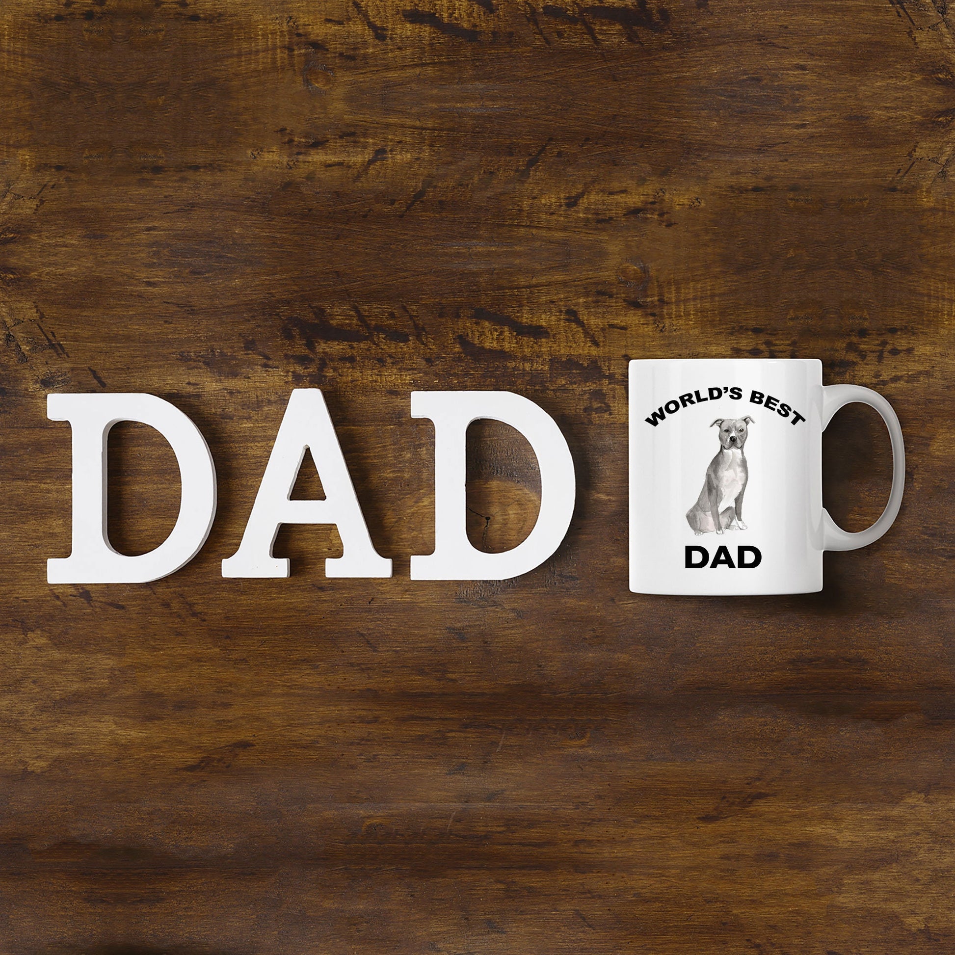 American Staffordshire Terrier Best Dog Dad Coffee Mug - Mallard Moon Gift Shop