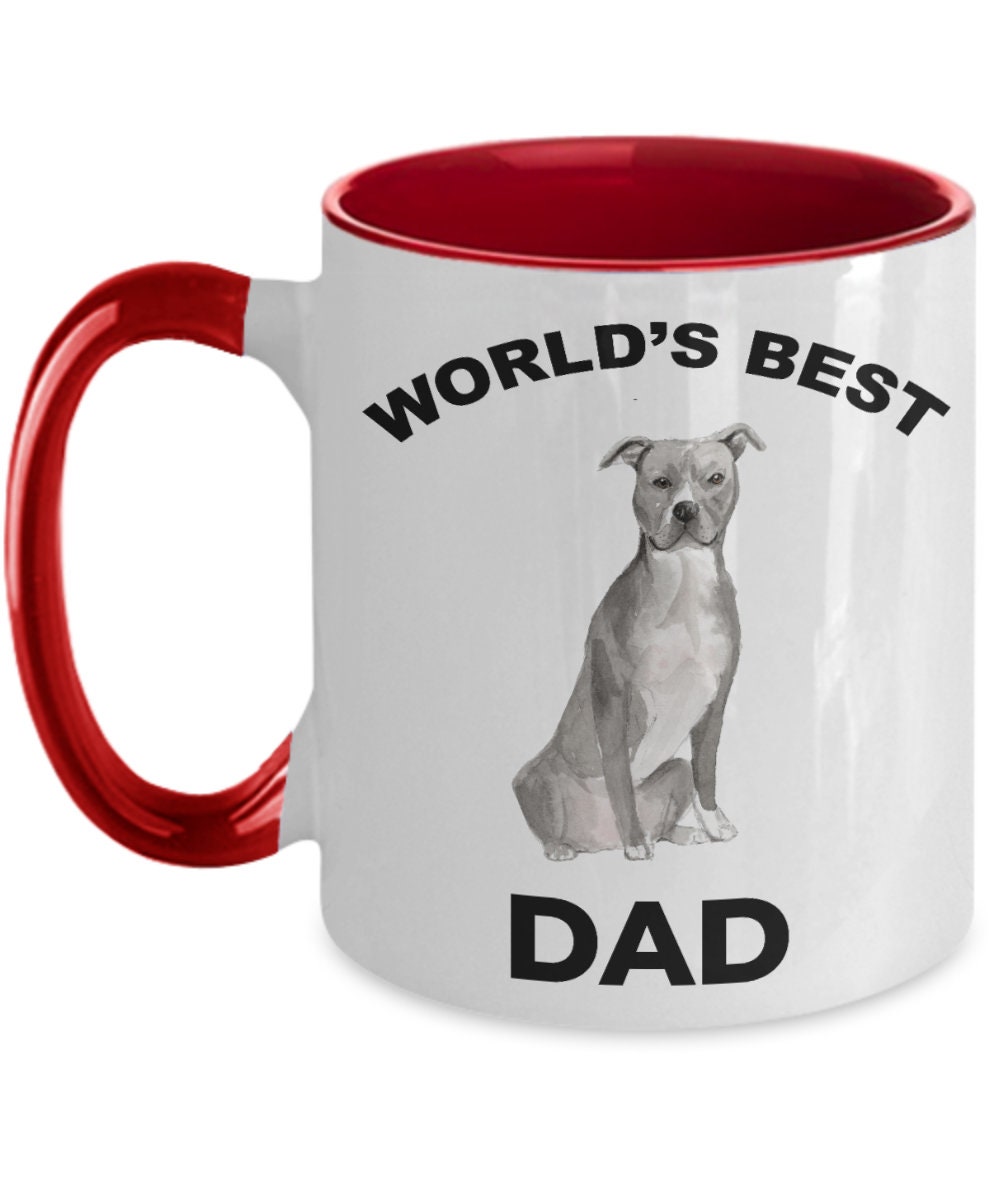 American Staffordshire Terrier Best Dog Dad Coffee Mug - Mallard Moon Gift Shop