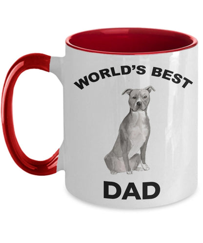 American Staffordshire Terrier Best Dog Dad Coffee Mug - Mallard Moon Gift Shop