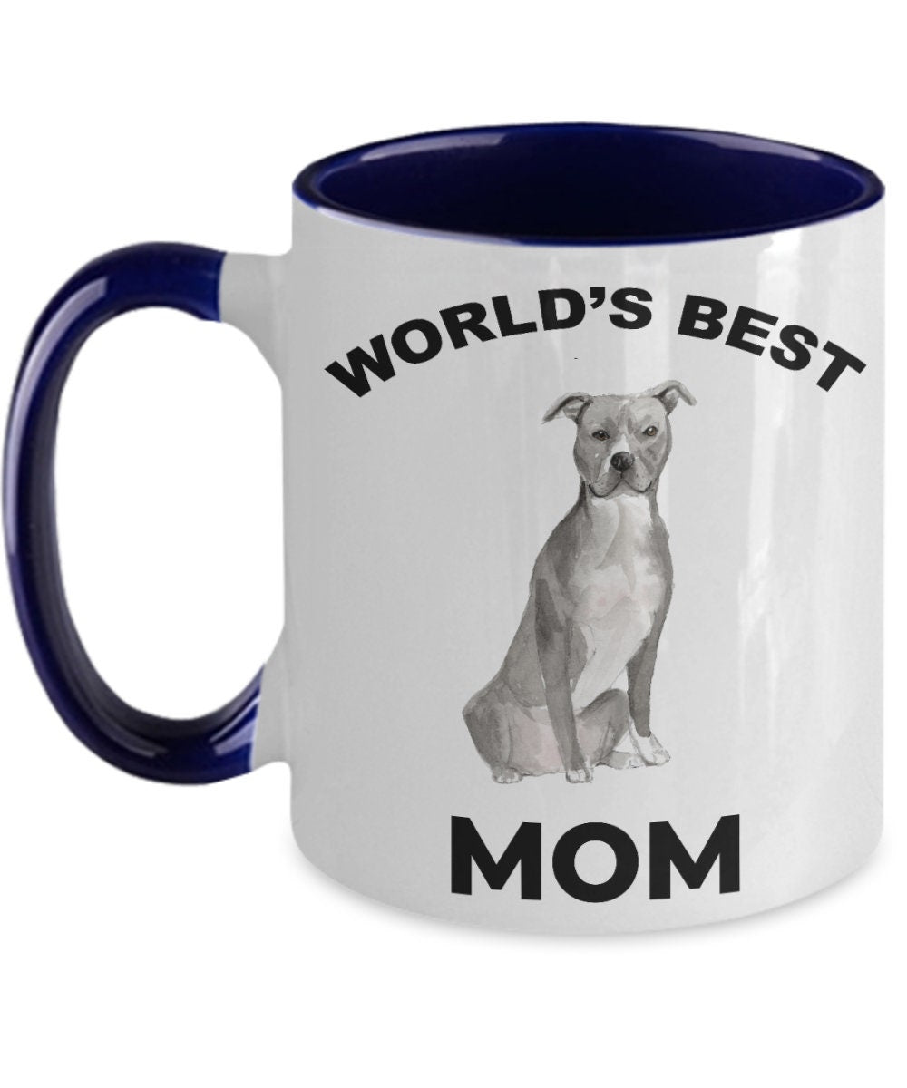 American Staffordshire Terrier Best Dog Mom coffee mug - Mallard Moon Gift Shop