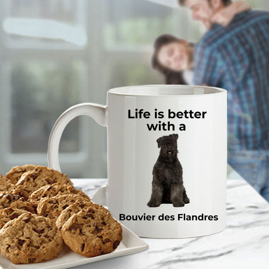 Bouvier des Flandres Coffee Mug - Life is Better - Mallard Moon Gift Shop