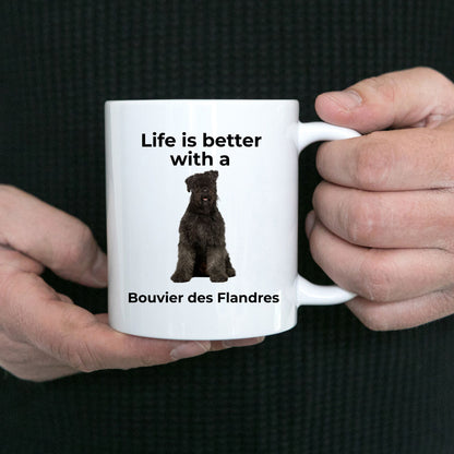 Bouvier des Flandres Coffee Mug - Life is Better - Mallard Moon Gift Shop