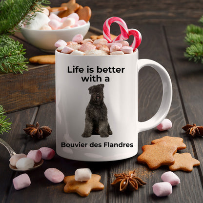 Bouvier des Flandres Coffee Mug - Life is Better - Mallard Moon Gift Shop