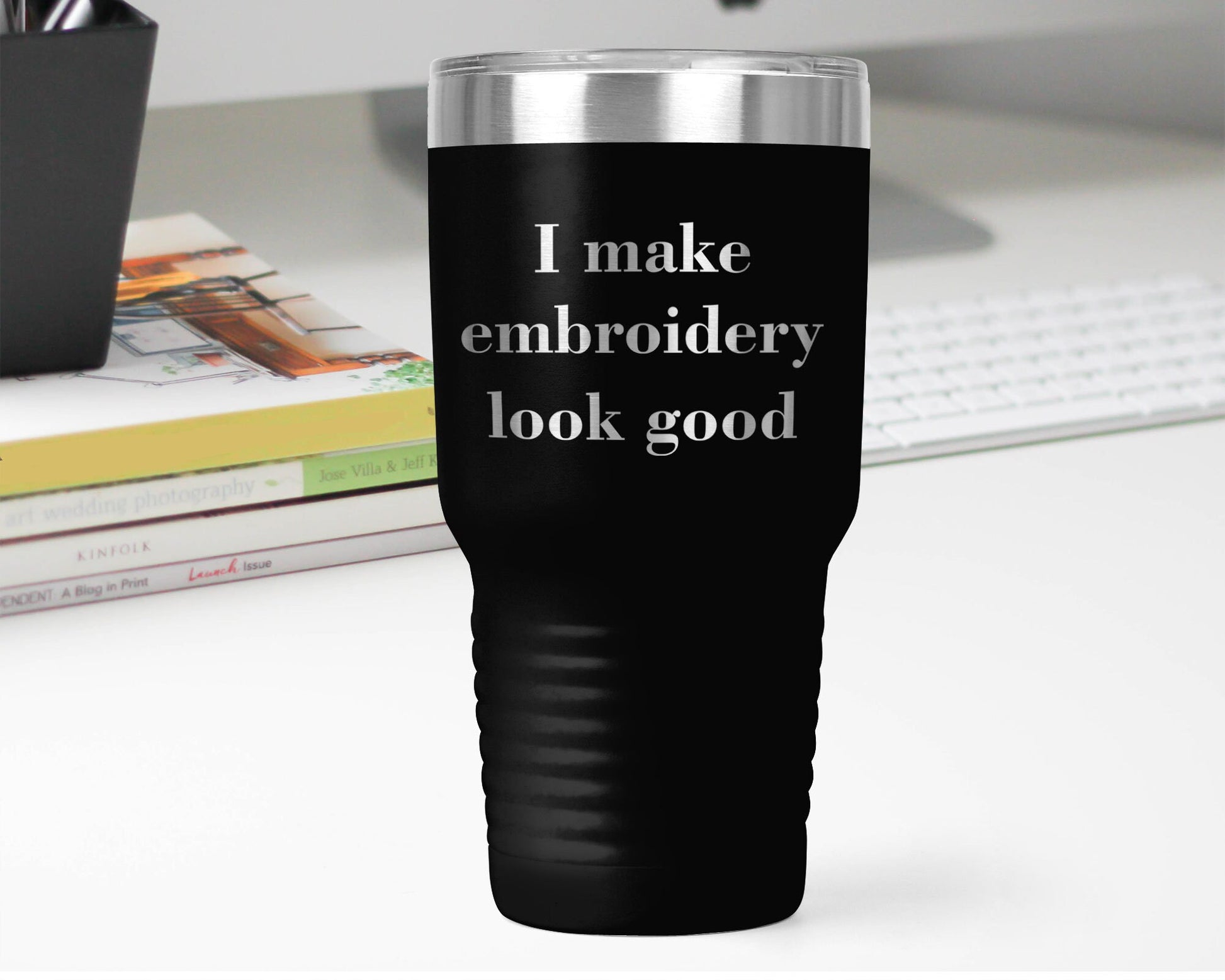 Embroidery Gift Polar Camel 30oz Ringneck  Laser Etched Tumbler - Mallard Moon Gift Shop