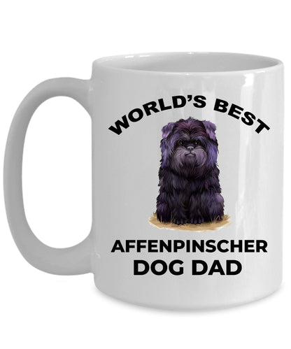 Affenpinscher Dog Best Dad ceramic coffee mug - Mallard Moon Gift Shop