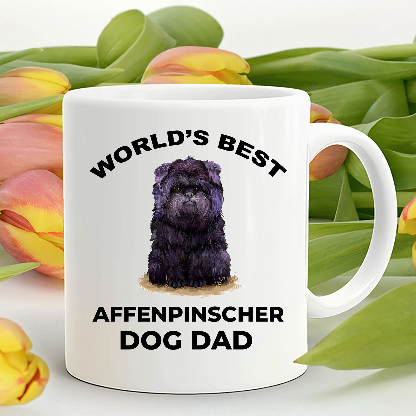 Affenpinscher Dog Best Dad ceramic coffee mug - Mallard Moon Gift Shop
