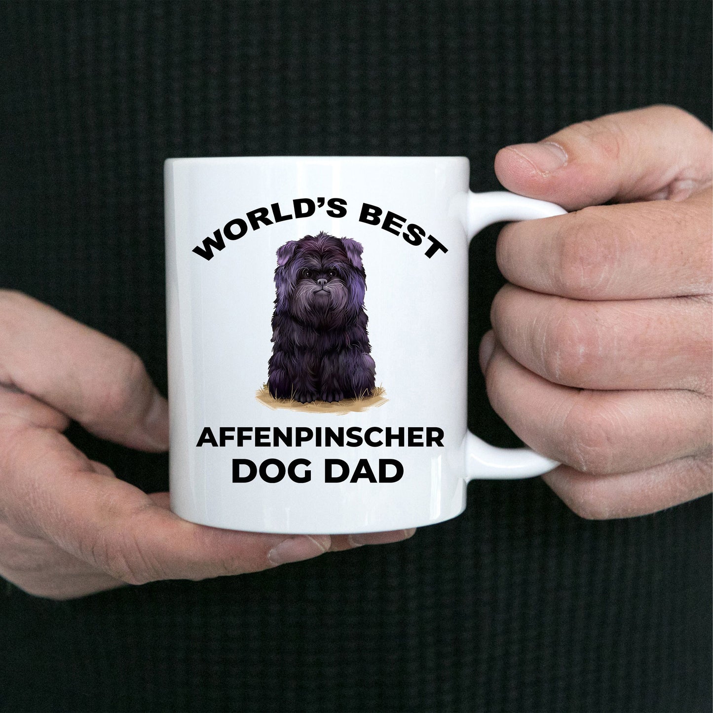 Affenpinscher Dog Best Dad ceramic coffee mug - Mallard Moon Gift Shop