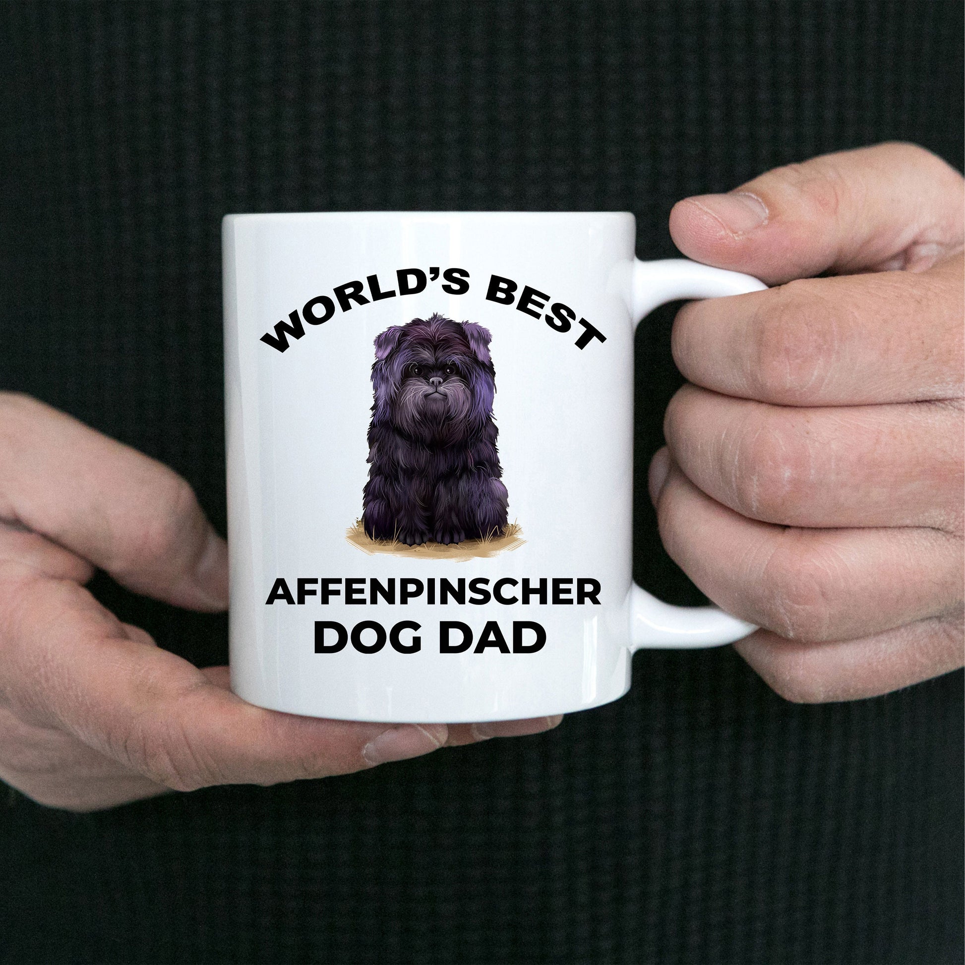 Affenpinscher Dog Best Dad ceramic coffee mug - Mallard Moon Gift Shop