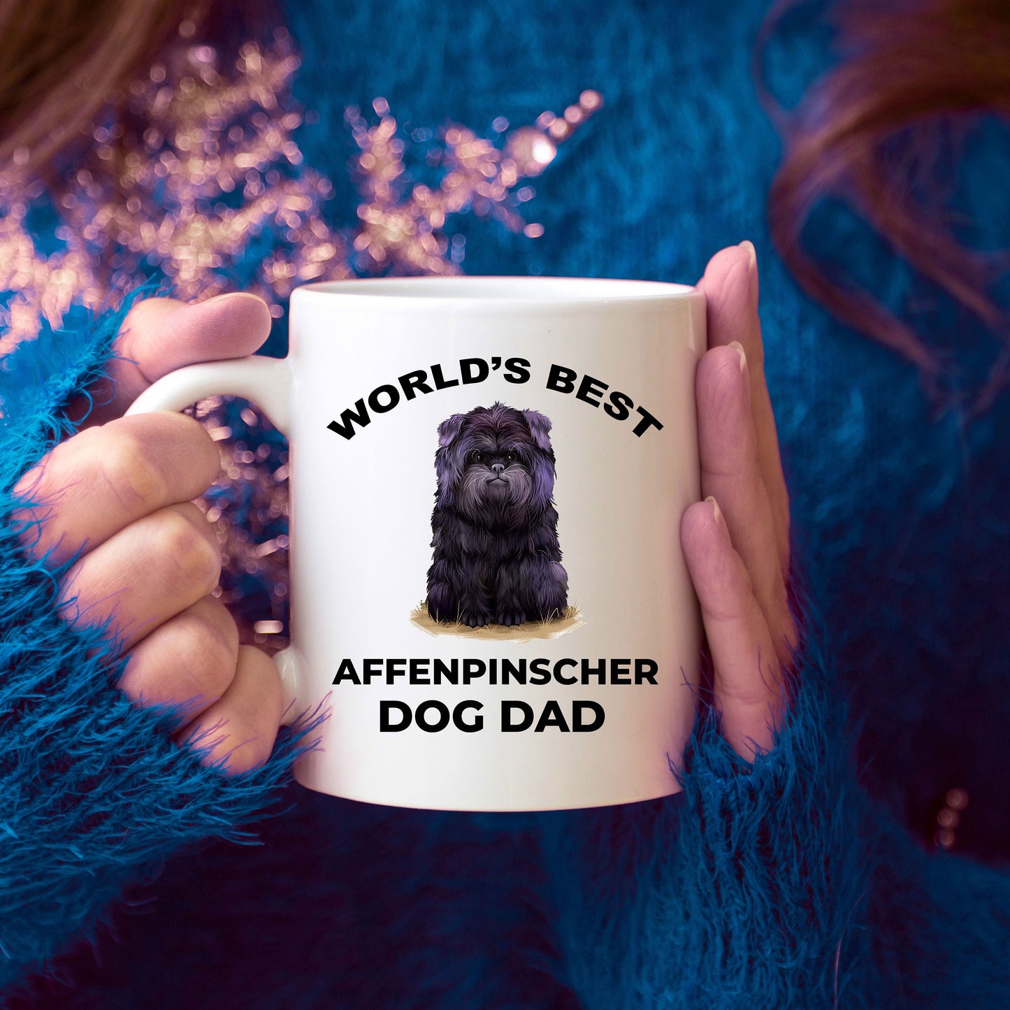 Affenpinscher Dog Best Dad ceramic coffee mug - Mallard Moon Gift Shop