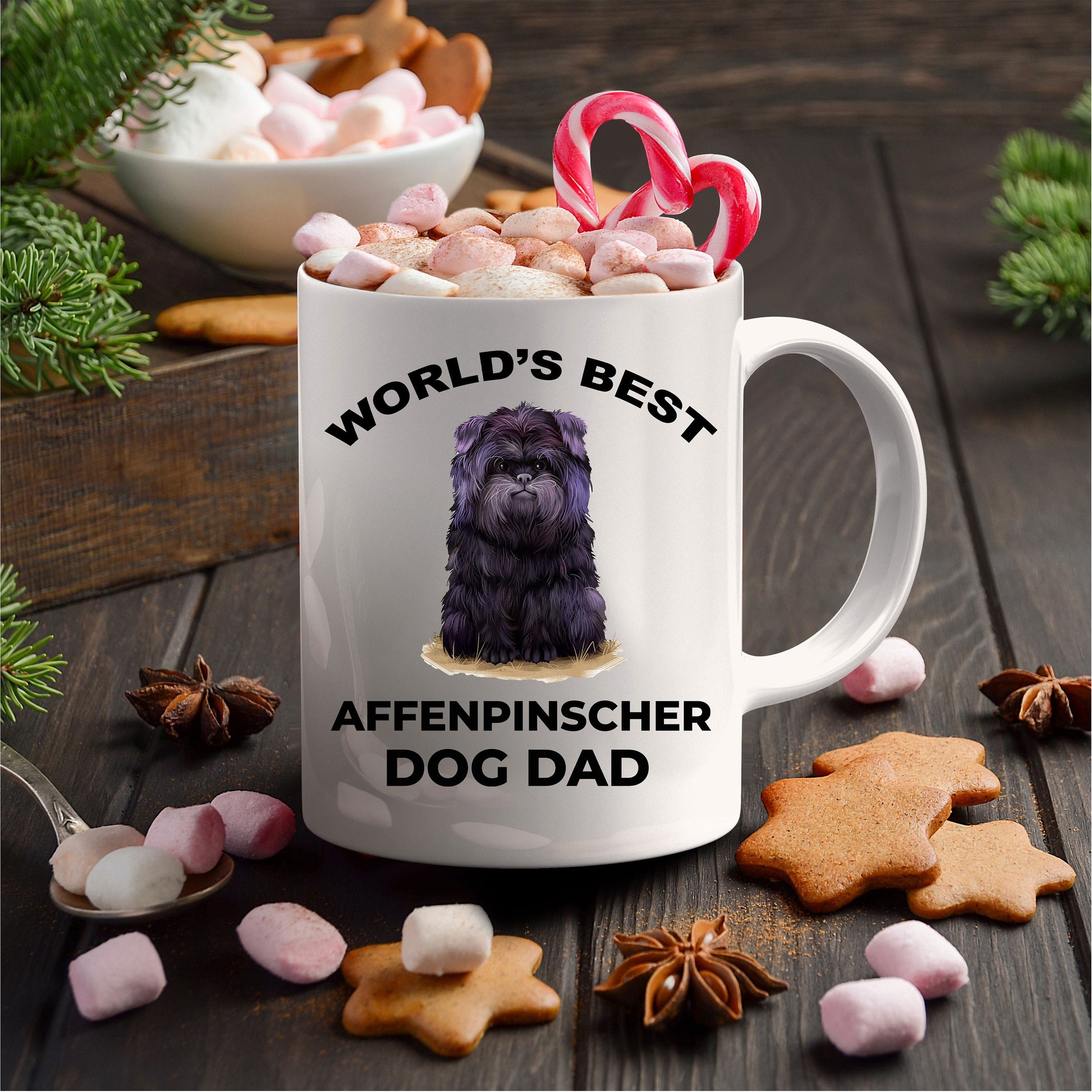 Affenpinscher Dog Best Dad ceramic coffee mug - Mallard Moon Gift Shop