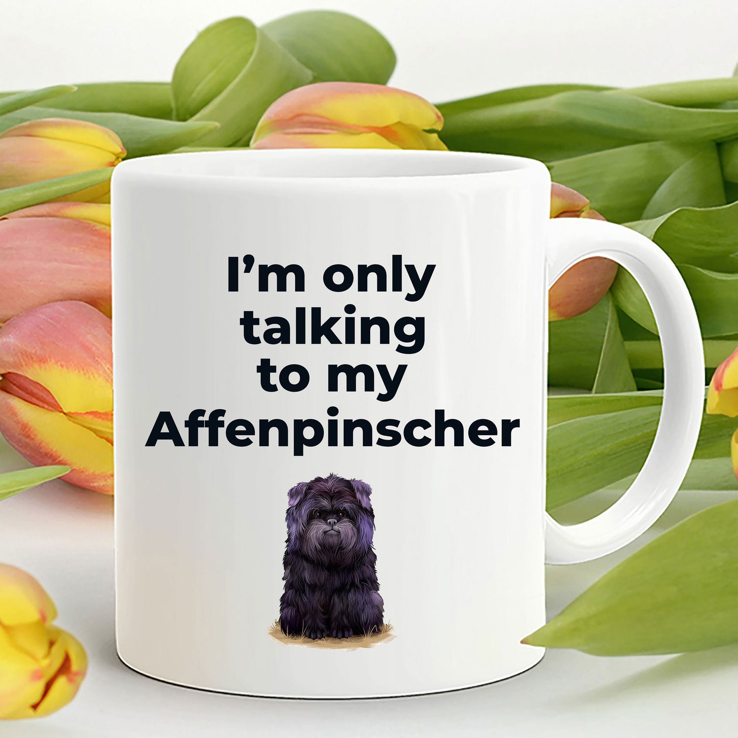 Affenpinscher dog funny coffee mug - I'm only talking to my Affenpinscher - Mallard Moon Gift Shop