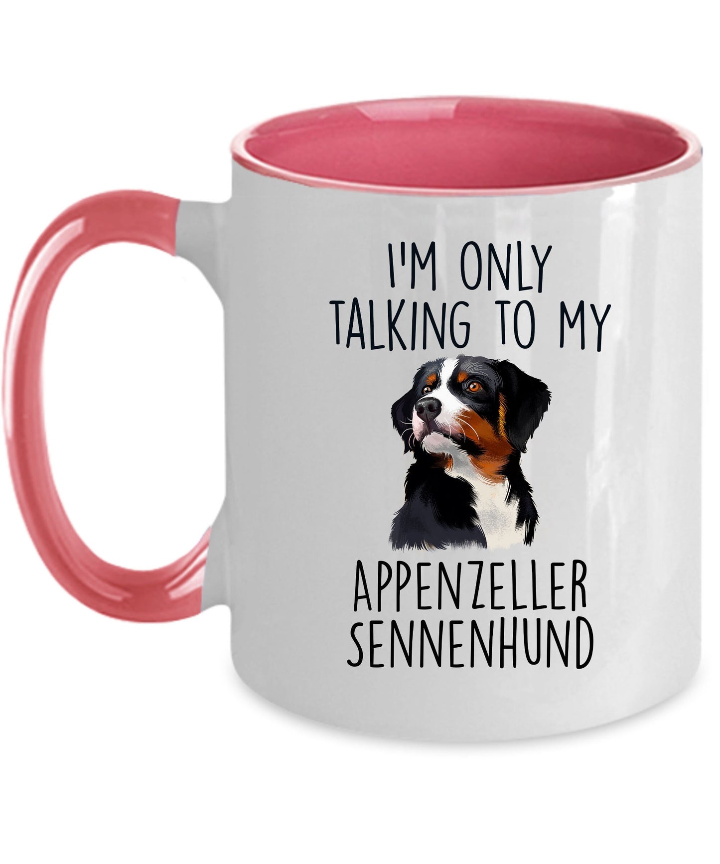Appenzeller Sennenhund Funny Custom Dog Coffee Mug - I.m only taalking to my Dog - Mallard Moon Gift Shop