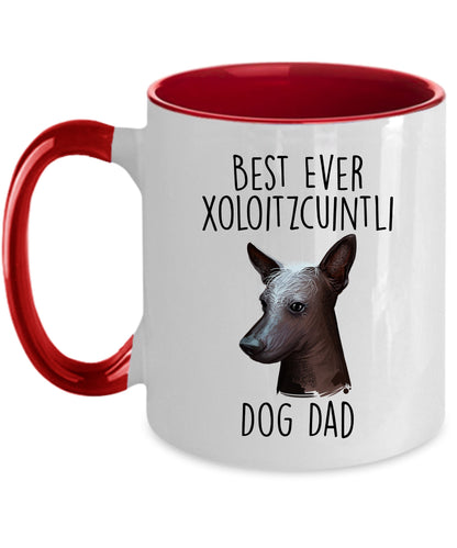 Best Ever Xoloitzcuintli Dog Dad Custom Ceramic Coffee Mug - Mallard Moon Gift Shop