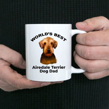 Airedale Terrier Best Dog Dad custom ceramic coffee mug - Mallard Moon Gift Shop