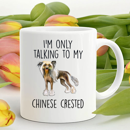 Chinese Crested Dog Lover Funny Ceramic Coffee Mug - I'm only talking to my Chinese Crested - Mallard Moon Gift Shop