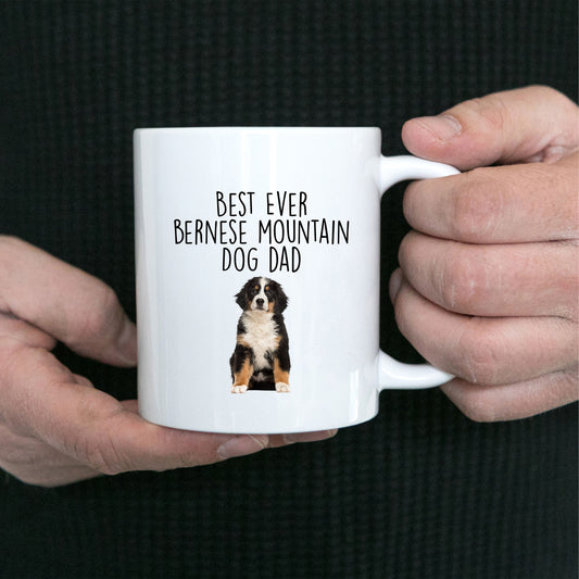 Best Ever Bernese Mountain Dog Dad Custom ceramic coffee mug - Mallard Moon Gift Shop