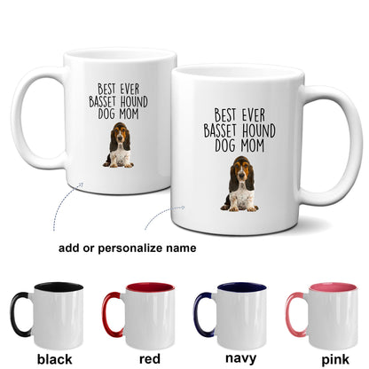 Best Ever Basset Hound Puppy Dog Mom Custom ceramic coffee mug - Mallard Moon Gift Shop