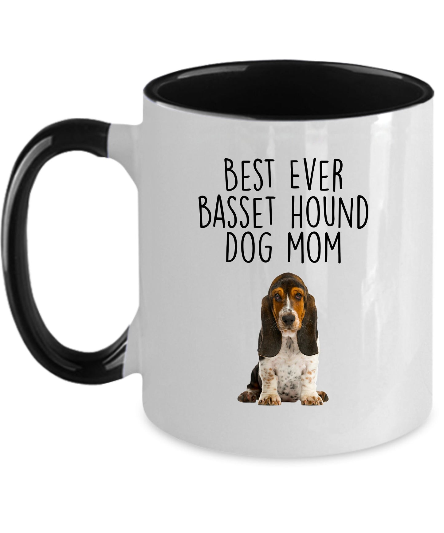 Best Ever Basset Hound Puppy Dog Mom Custom ceramic coffee mug - Mallard Moon Gift Shop