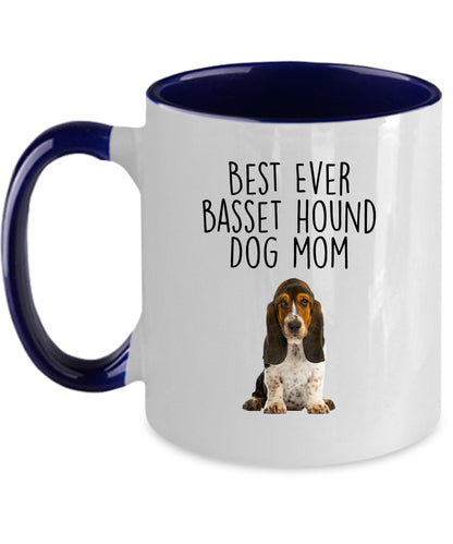 Best Ever Basset Hound Puppy Dog Mom Custom ceramic coffee mug - Mallard Moon Gift Shop