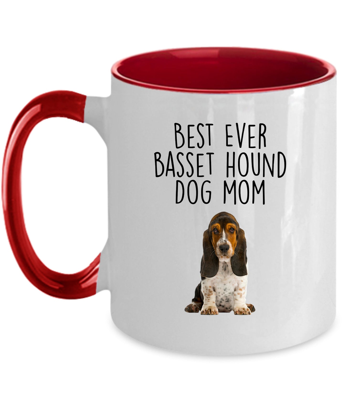 Best Ever Basset Hound Puppy Dog Mom Custom ceramic coffee mug - Mallard Moon Gift Shop