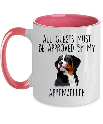 Funny Appenzeller Sennenhund -Guests Must Be Approved Coffee Mug - Mallard Moon Gift Shop