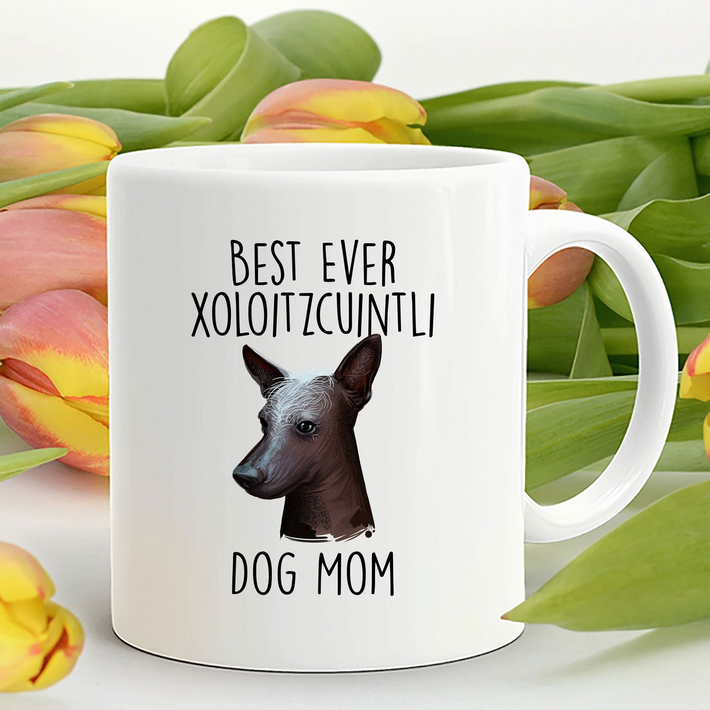 Best Ever Xoloitzcuintli Dog Mom Custom Ceramic Coffee Mugs - Mallard Moon Gift Shop