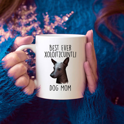 Best Ever Xoloitzcuintli Dog Mom Custom Ceramic Coffee Mugs - Mallard Moon Gift Shop