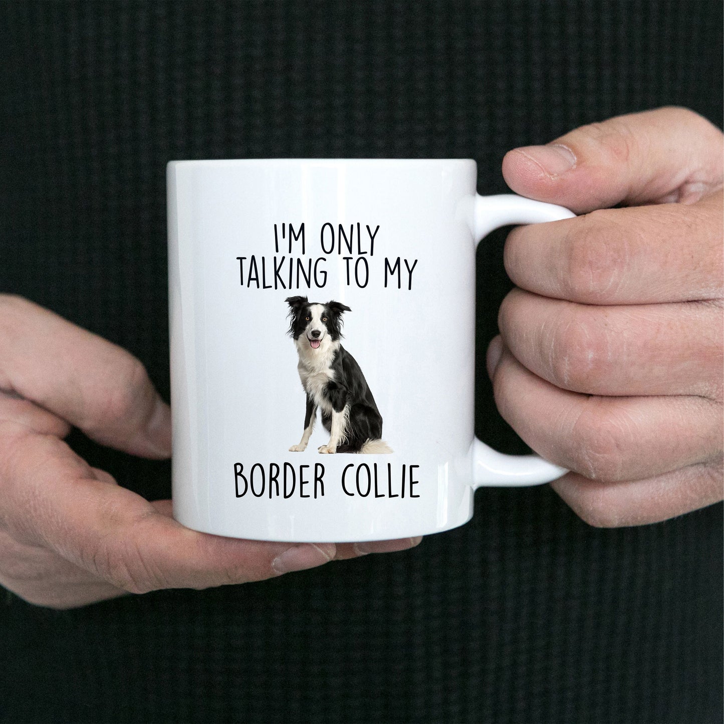 Funny Border Collie Ceramic Coffee Mug I'm Only Talking to my Border Collie Dog - Mallard Moon Gift Shop