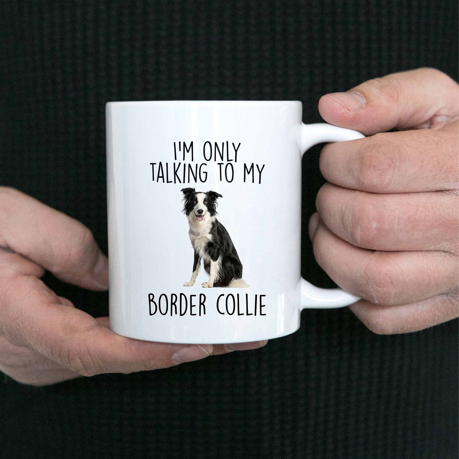 Funny Border Collie Ceramic Coffee Mug I'm Only Talking to my Border Collie Dog - Mallard Moon Gift Shop