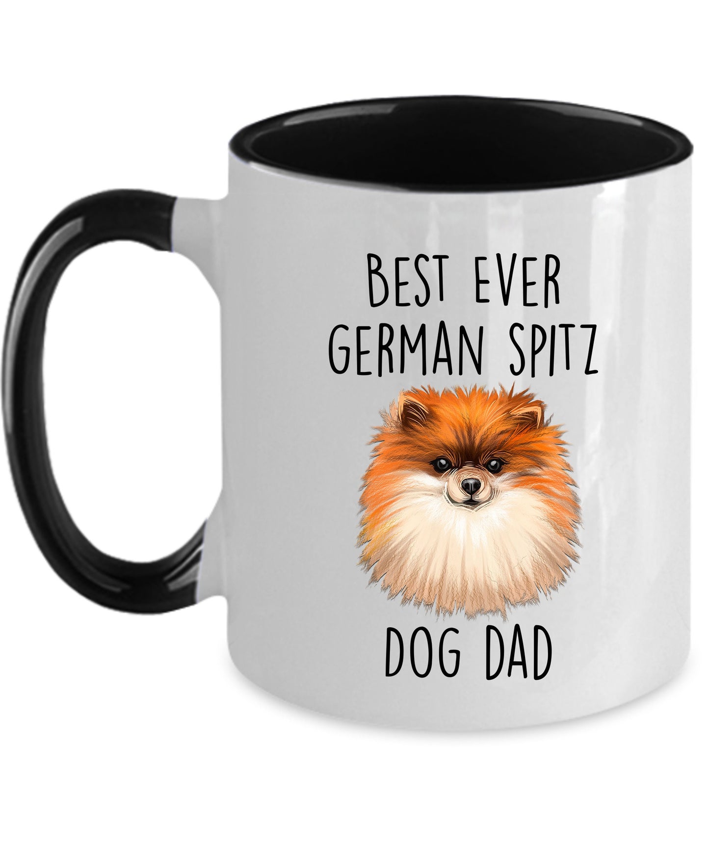 Best Ever German Spitz Dog Dad Custom Ceramic Coffee Mug - Mallard Moon Gift Shop